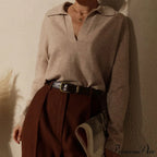 Fabulous Solid Color Ruched Bow Tie Trim Vibrant High Neck Long Sleeve Blouse - White image 2