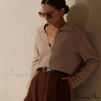 Fabulous Solid Color Ruched Bow Tie Trim Vibrant High Neck Long Sleeve Blouse - White image 1