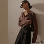 Fabulous Solid Color V Neck Classic Long Sleeve Sweater image 2