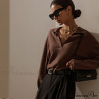 Fabulous Solid Color V Neck Classic Long Sleeve Sweater image 1