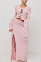 Bell Sleeve Cardigan Set Sweater Dress image 1