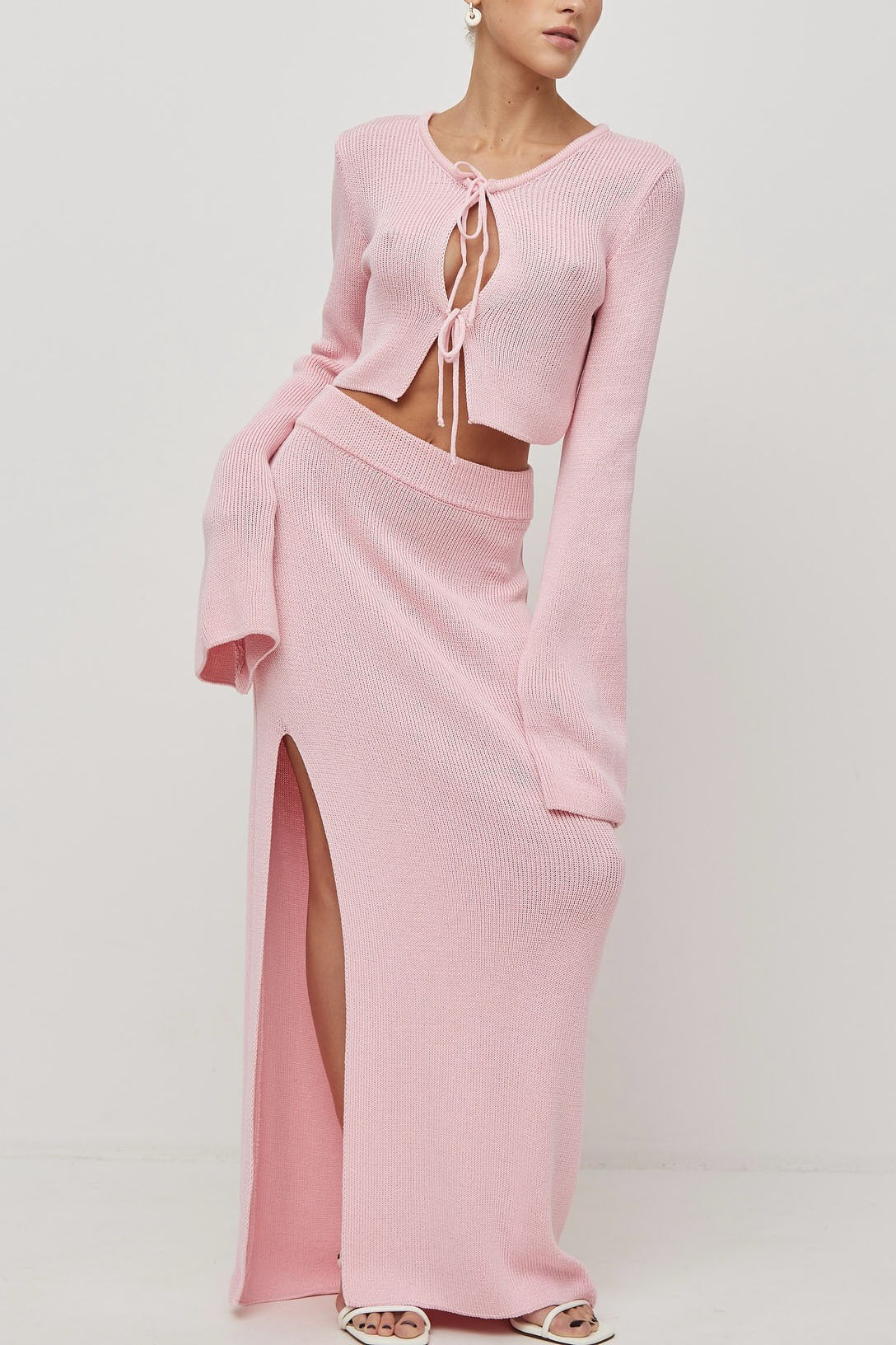 Bell Sleeve Cardigan Set Sweater Dress image 1