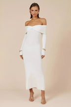 Elegant Off Shoulder Knit Sweater Dress image 8
