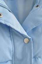 Solid Color Lapel Collar Cropped Puffer Jacket image 6