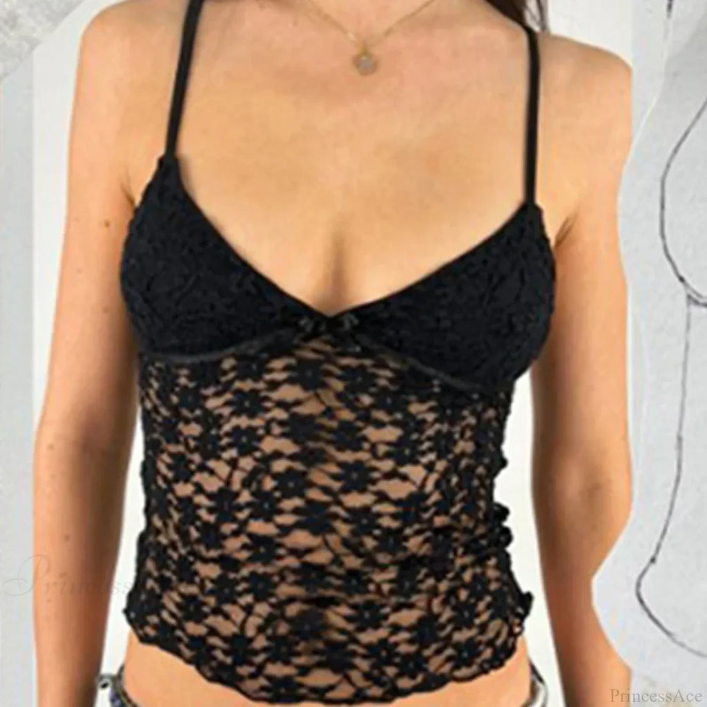 Fairy Floral Lace Mesh V Neck Crop Top image 3