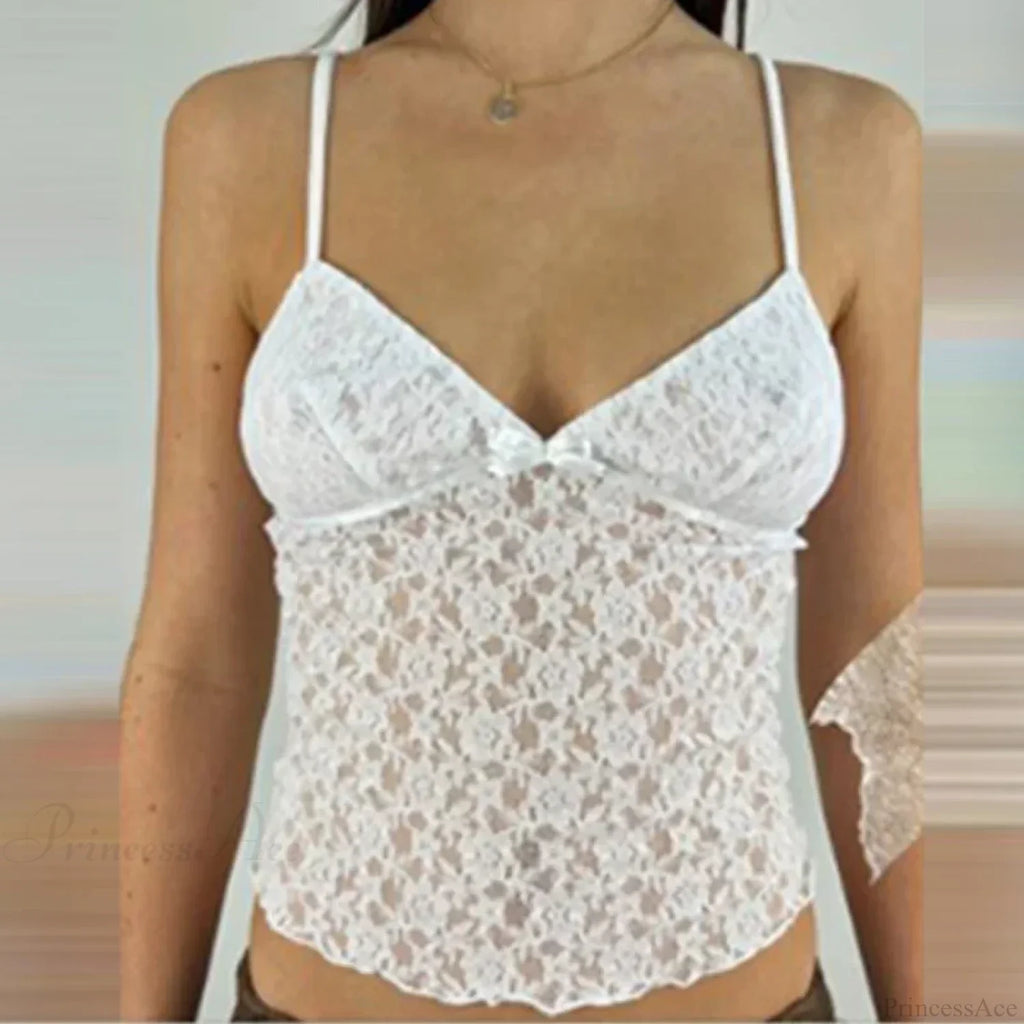 Fairy Floral Lace Mesh V Neck Crop Top image 1