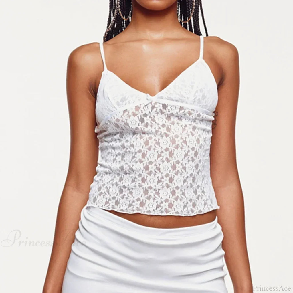 Fairy Floral Lace Mesh V Neck Crop Top image 5