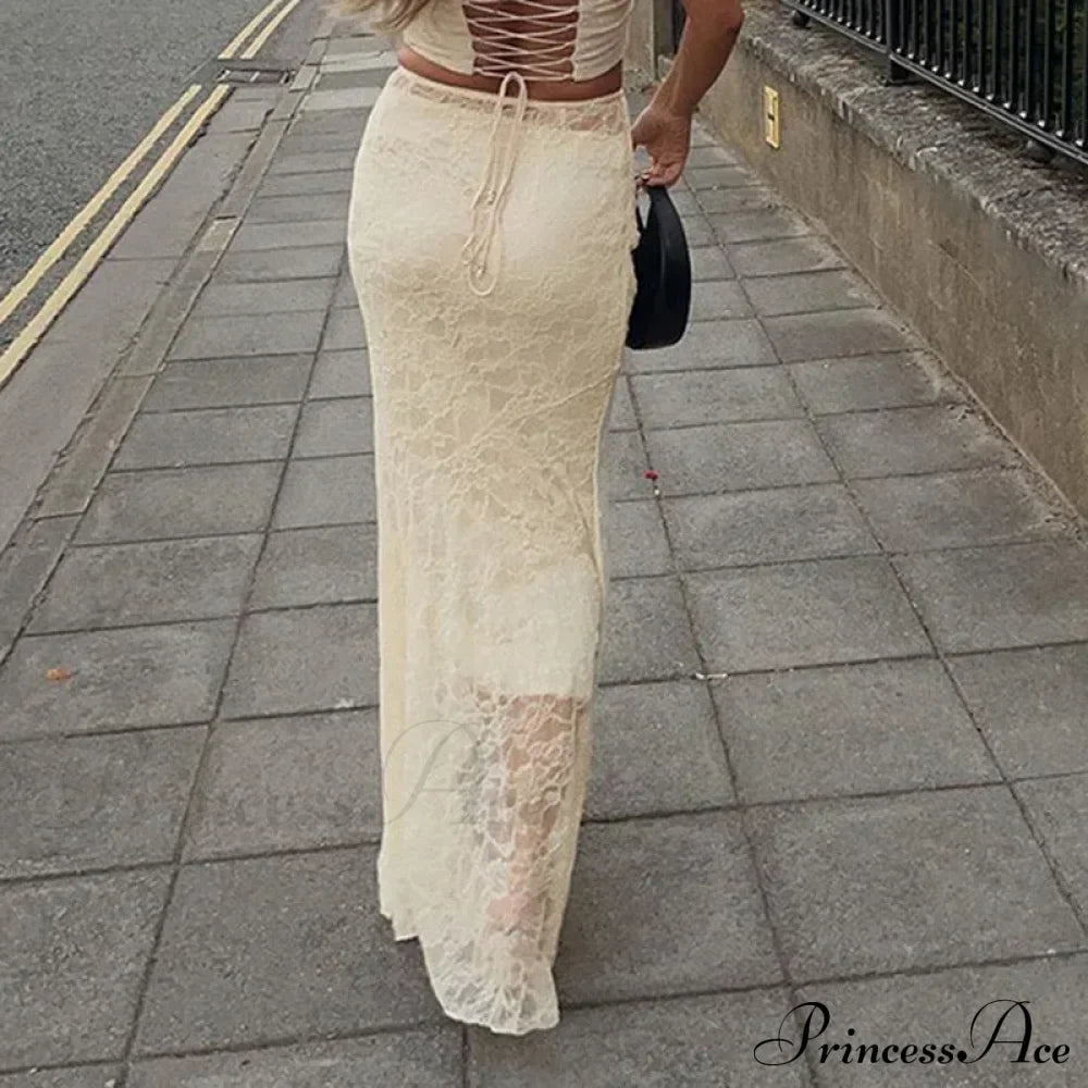 Fairy Stylish High Street Lace Maxi Skirt image 5