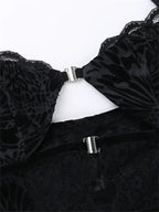 Fairycore Grunge Lace Backless Hollow Out Short Sleeve T-Shirts image 3