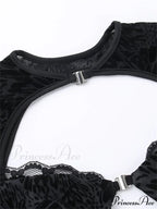 Fairycore Grunge Lace Backless Hollow Out Short Sleeve T-Shirts image 2