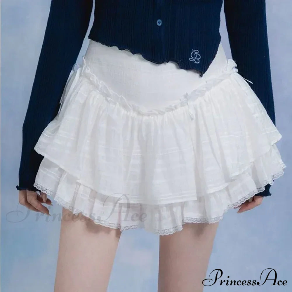 Fairycore Ruffle Lace Coquette Layered Mesh Korean Skirt image 4