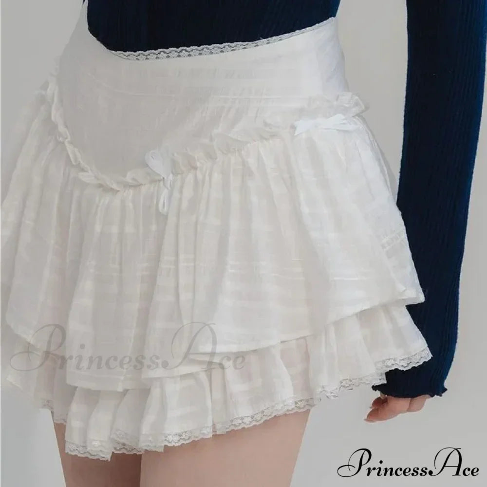Fairycore Ruffle Lace Coquette Layered Mesh Korean Skirt image 5