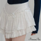 Fairycore Ruffle Lace Coquette Layered Mesh Korean Skirt image 5