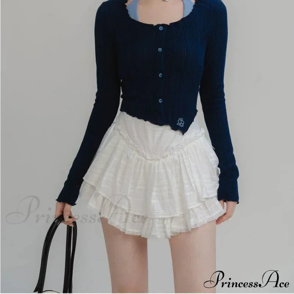 Fairycore Ruffle Lace Coquette Layered Mesh Korean Skirt image 3