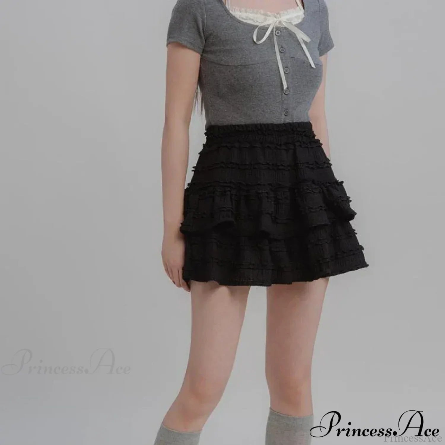 Fairycore White Lace Patchwork Layered Skirt image 6