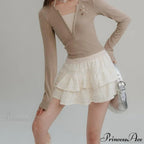 Fairycore White Lace Patchwork Layered Skirt image 3
