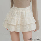 Fairycore White Lace Patchwork Layered Skirt image 2