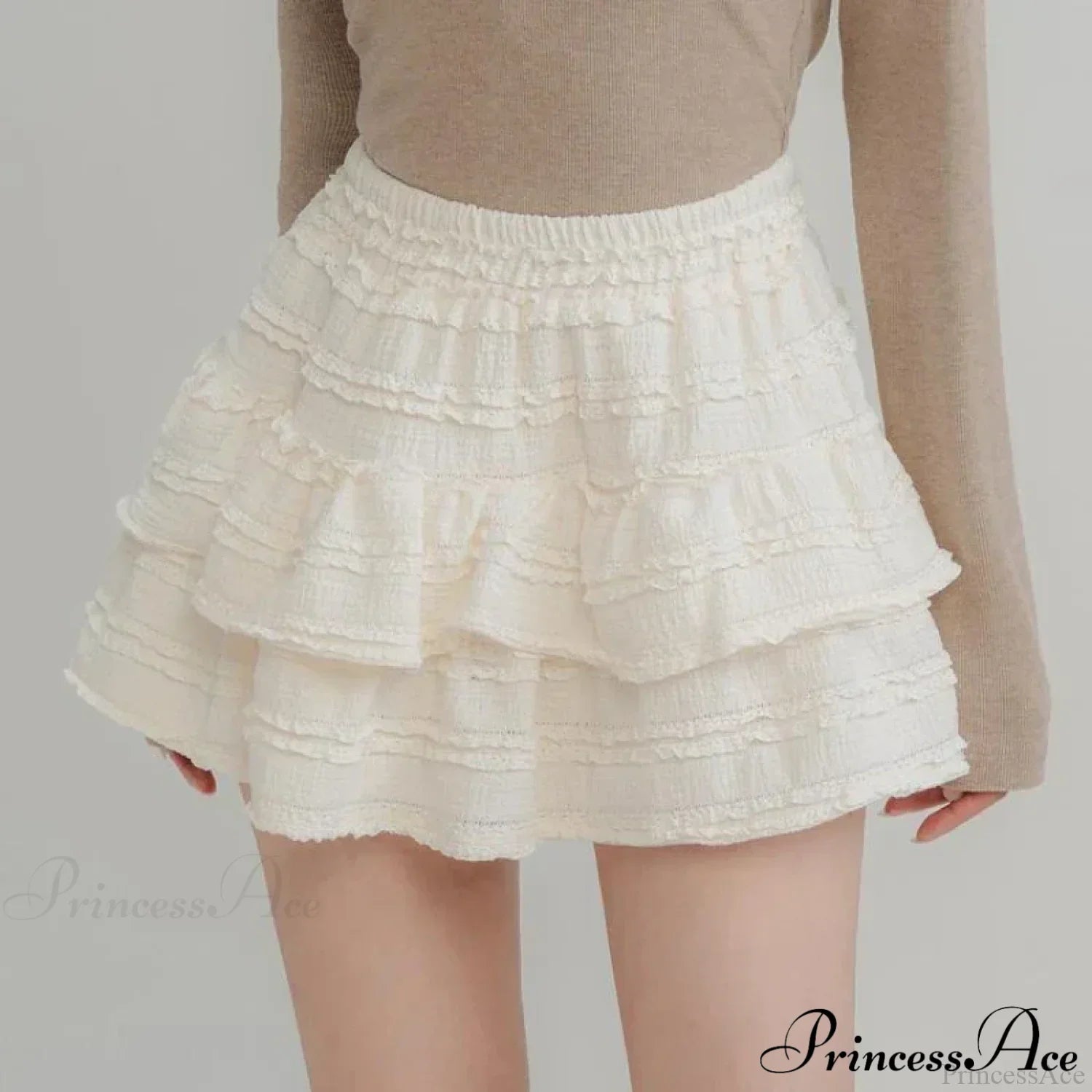 Fairycore White Lace Patchwork Layered Skirt image 2