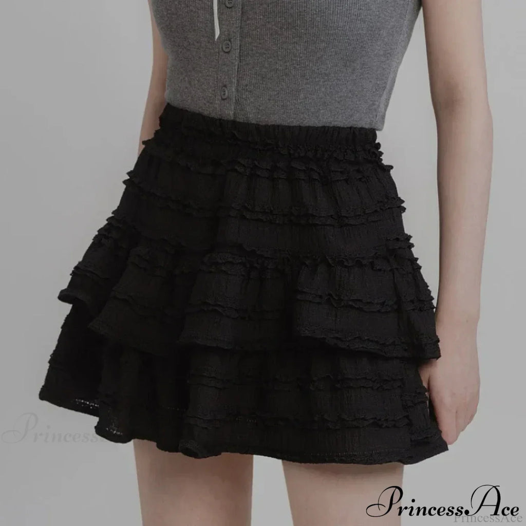 Fairycore White Lace Patchwork Layered Skirt image 4