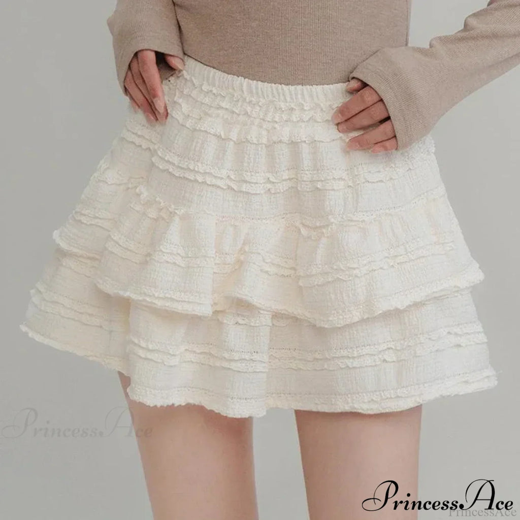 Fairycore White Lace Patchwork Layered Skirt image 7