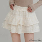 Fairycore White Lace Patchwork Layered Skirt image 7