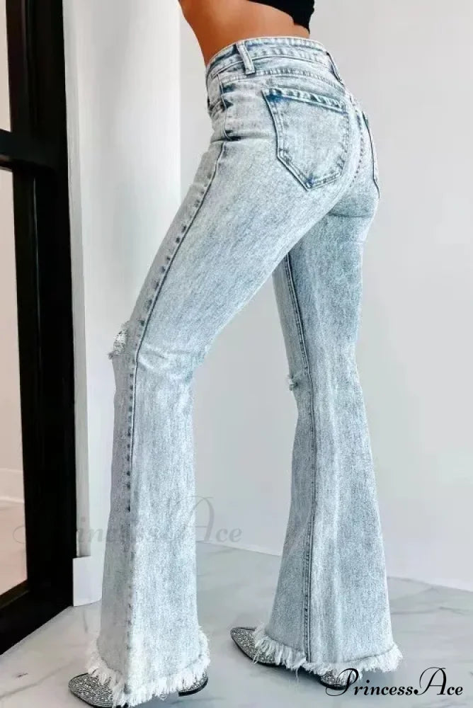 Fall Blue Ripped High Waisted Casual Baggy Denim Street Fashionable Jean image 2