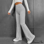 Fall New Solid Wide Pit Stripe Casual Knitted Warm Streetwear Pants image 2