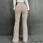 Fall New Solid Wide Pit Stripe Casual Knitted Warm Streetwear Pants image 3