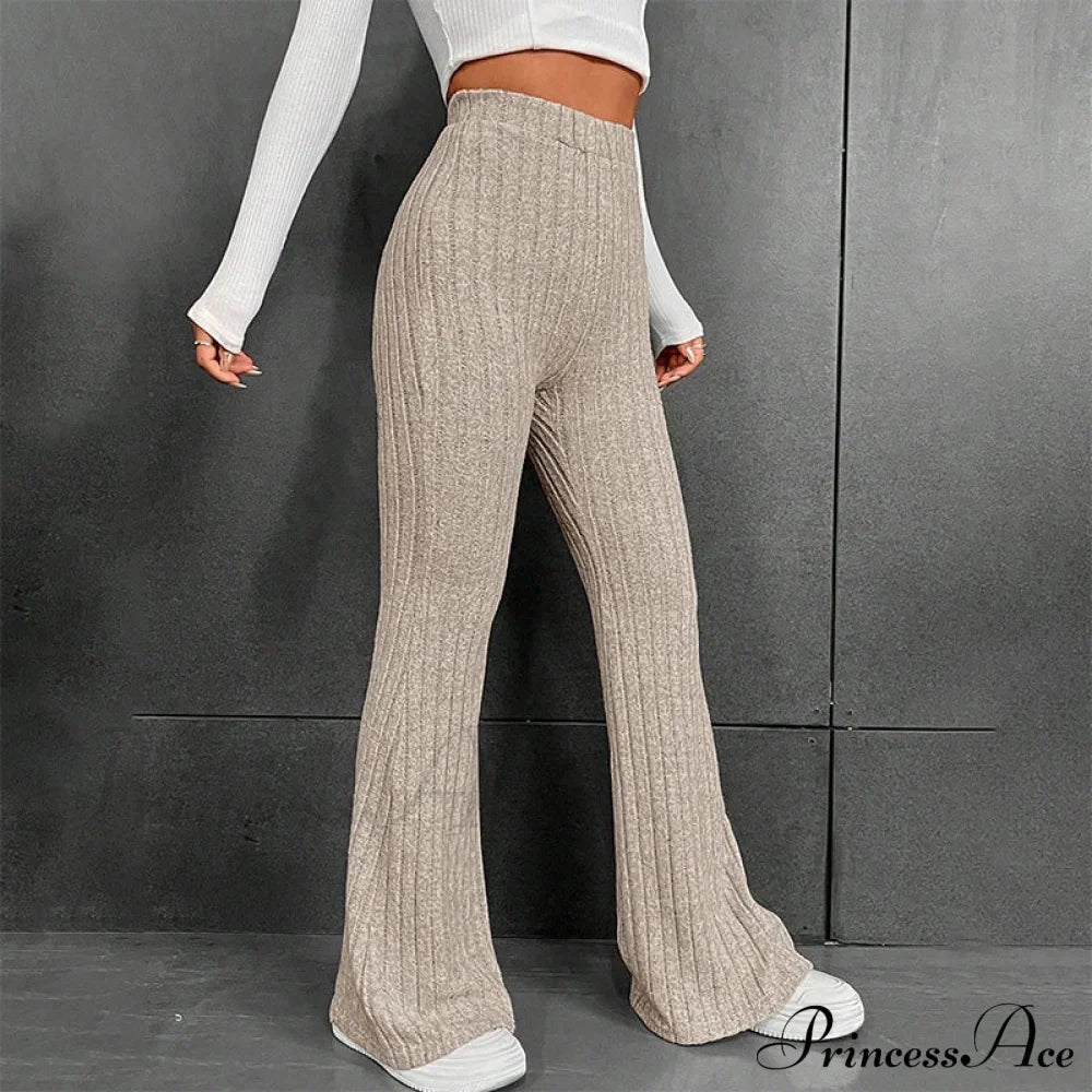 Fall New Solid Wide Pit Stripe Casual Knitted Warm Streetwear Pants image 5
