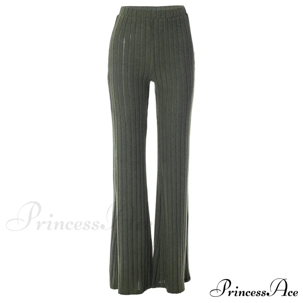 Fall New Solid Wide Pit Stripe Casual Knitted Warm Streetwear Pants image 8