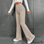 Fall New Solid Wide Pit Stripe Casual Knitted Warm Streetwear Pants image 9