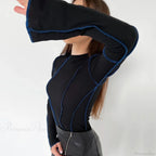 Fall Spring Button Long Sleeve Slim Fit Knit Top image 7