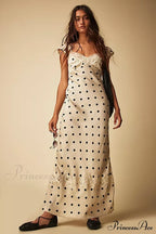 Fashion Babe Lace Charming Polka Dot Maxi Dress image 4