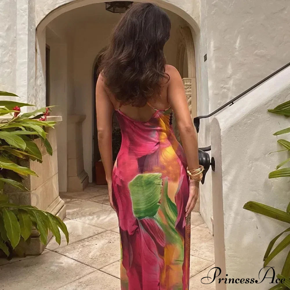Fashion Backless Slip Maxi Dress image 4