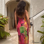 Fashion Backless Slip Maxi Dress image 4