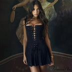 Fashion Bandage Backless Pleated Dress Mini Dress image 5