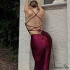 Fashion Bandage Spaghetti Strap Sleeveless Ruched Maxi Dress image 6
