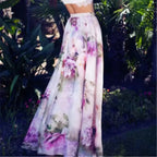 Fashion Boho Chiffon Floral Long High Waist Pleated Skirt image 1