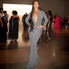 Fashion Club Draped Silk Long Sleeve Maxi Dress image 5