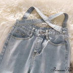 Fashion Cotton Cross Belt Jeans image 5