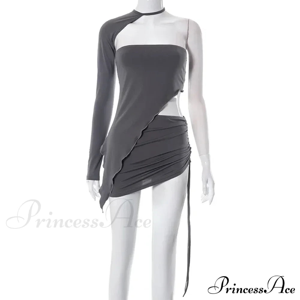 Fashion Drawstring Ruched Slim Skirt Mini Dress image 4