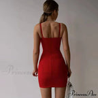 Fashion Elegant Patch Slim Fit Spaghetti Strap Backless Mini Dress image 3