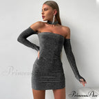 Fashion Glitter Off Shoulder Mini Dress image 9