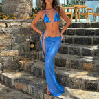 Fashion Gradient Print Bikini Three Piece Swimsuit image 1