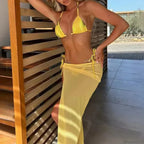 Fashion Gradient Print Bikini Three Piece Swimsuit image 4