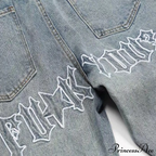 Fashion Letter Print Loose Jeans image 3