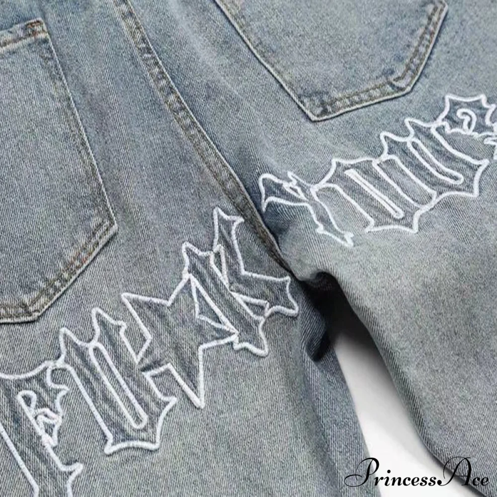 Fashion Letter Print Loose Jeans image 3
