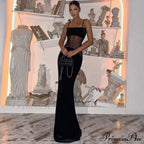 Fashion Mesh Sheer Sleeveless Backless Party Maxi Dress image 5