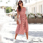 Fashion O Neck Print Polka Dot Dress image 1