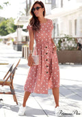 Fashion O Neck Print Polka Dot Dress image 3